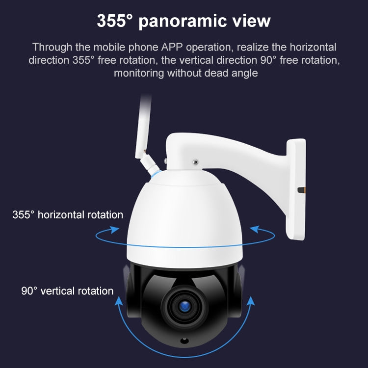 QX5 2.0 Million Pixels 1080P HD 20X Zoom Wireless WiFi Dome Smart Camera, Support Infrared Night Vision / Motion Detection / Voice Intercom / TF Card, US Plug