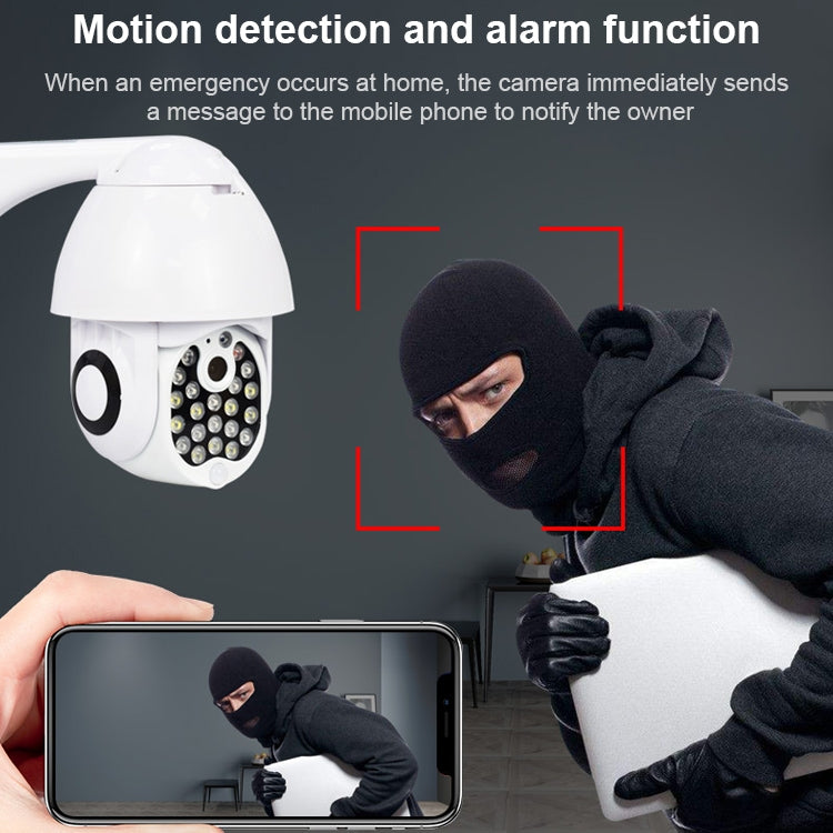 QX17 2 Million Pixels WiFi High-definition Surveillance Camera Outdoor Dome Camera, Support Night Vision & Two-way Voice & Motion Detection(EU Plug)