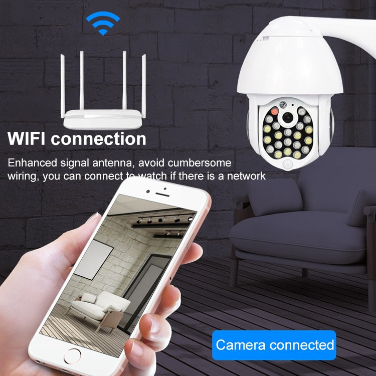 QX17 2 Million Pixels WiFi High-definition Surveillance Camera Outdoor Dome Camera, Support Night Vision & Two-way Voice & Motion Detection(EU Plug)