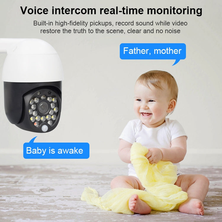 QX27 1080P WiFi High-definition Surveillance Camera Outdoor Dome Camera, Support Night Vision & Two-way Voice & Motion Detection(UK Plug)