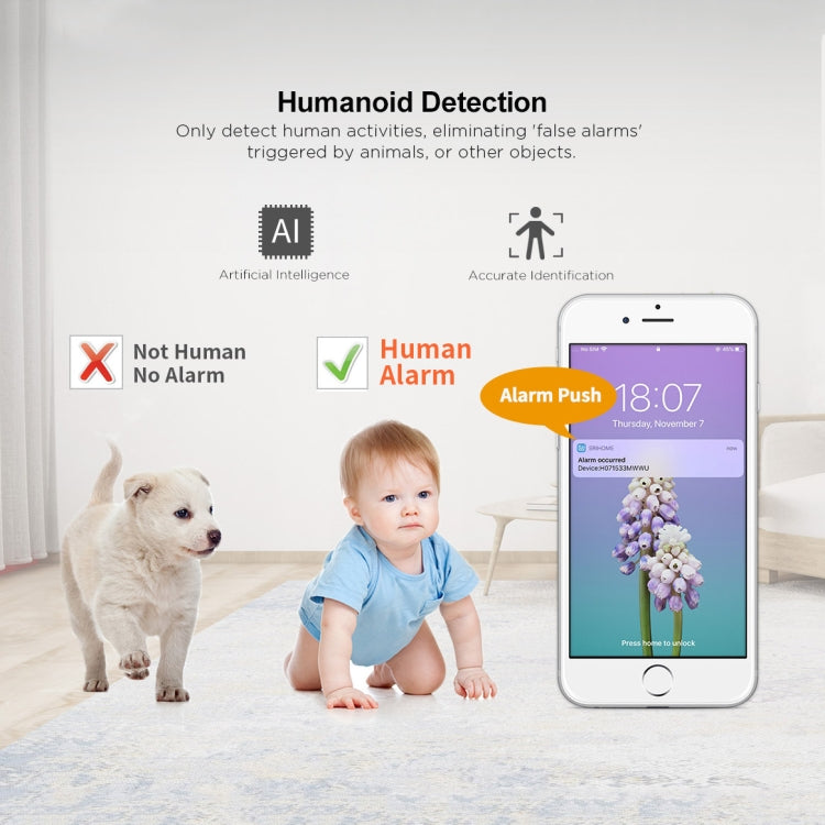 SriHome NVS001+IPC029 1080P 6-Channel NVR Kit Wireless Security Camera System, Support Humanoid Detection / Motion Detection / Night Vision, AU Plug