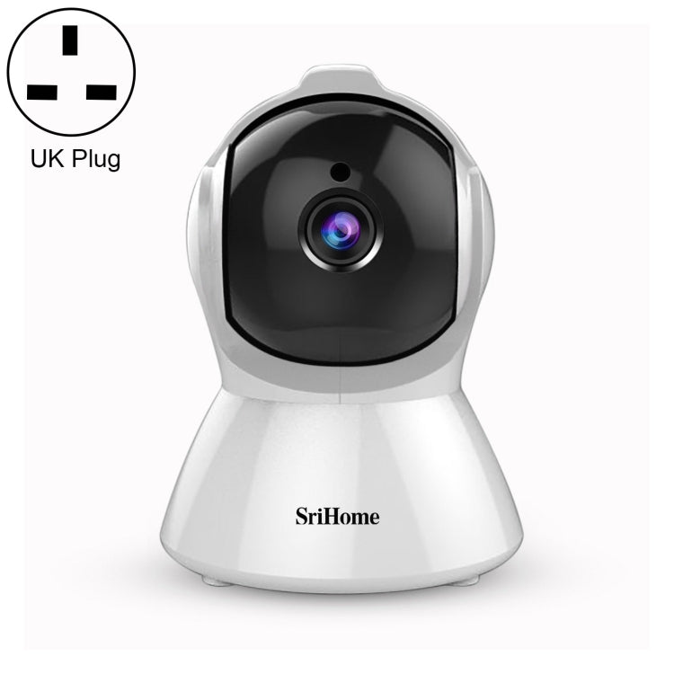 SriHome SH025 2.0 Million Pixels 1080P HD AI Auto-tracking IP Camera, Support Two Way Audio / Motion Tracking / Humanoid Detection / Night Vision / TF Card, UK Plug