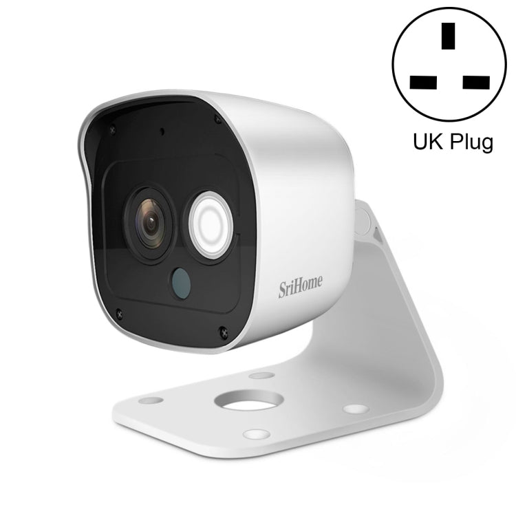 SriHome SH029 3.0 Million Pixels 1296P HD AI Camera, Support Two Way Talk / Motion Detection / Humanoid Detection / Night Vision / TF Card, UK Plug
