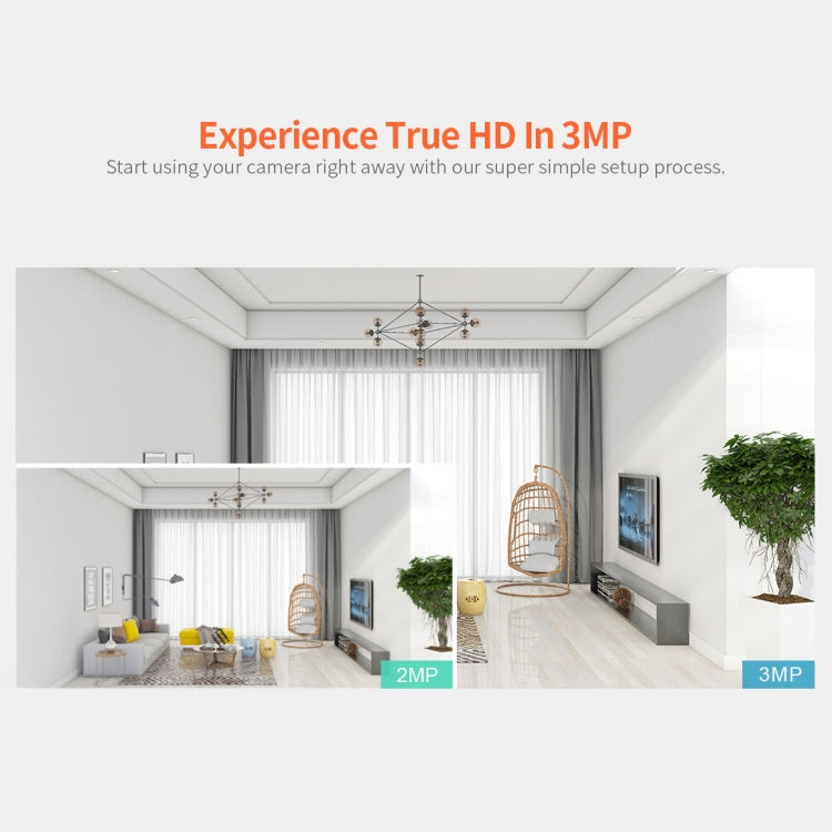 SriHome SH029 3.0 Million Pixels 1296P HD AI Camera, Support Two Way Talk / Motion Detection / Humanoid Detection / Night Vision / TF Card, US Plug