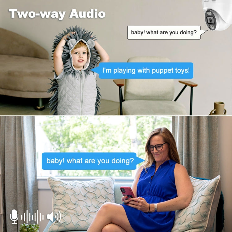 SriHome SH030 4MP 1440P HD IP Camera, Support Two Way Talk / Motion Detection / Humanoid Detection / Night Vision / TF Card, AU Plug