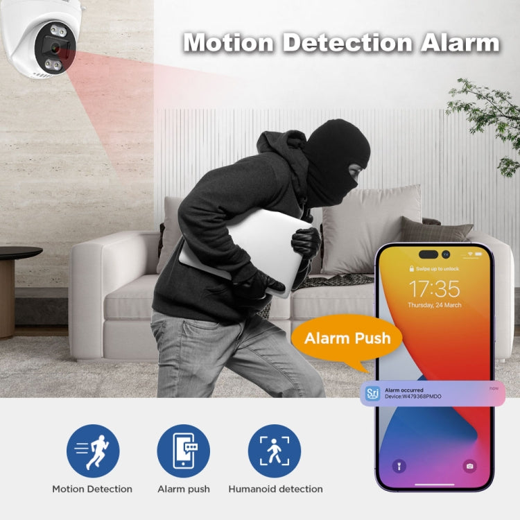 SriHome SH030 4MP 1440P HD IP Camera, Support Two Way Talk / Motion Detection / Humanoid Detection / Night Vision / TF Card, AU Plug