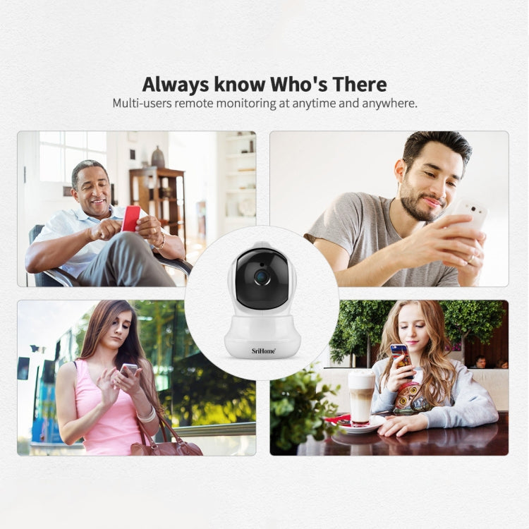 SriHome SH020 3.0 Million Pixels 1296P HD AI IP Camera, Support Two Way Talk / Auto Tracking / Humanoid Detection / Night Vision / TF Card, AU Plug