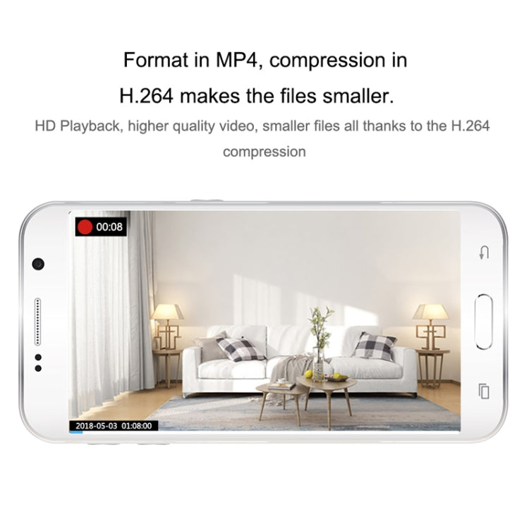 CAMSOY C9 HD 1280 x 720P 70 Degree Wide Angle Wireless WiFi Wearable Intelligent Surveillance Camera, Support Infrared Right Vision & Motion Detection Alarm & Loop Recording & Timed Capture(White)