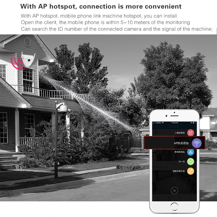 DP16 2.0 Megapixel 42 LEDs Garden Light Smart Camera, Support Motion Detection / Night Vision / Voice Intercom / TF Card, US Plug