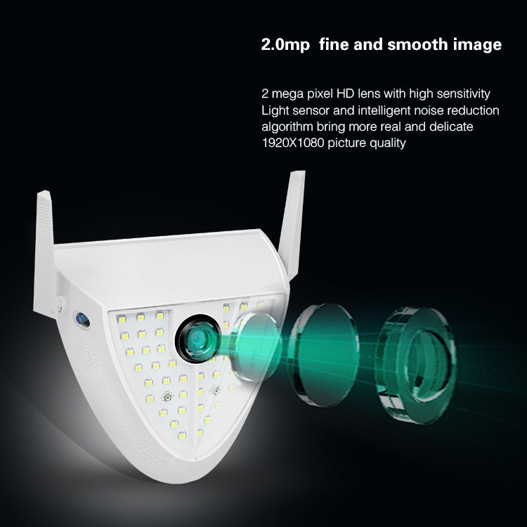 DP16 2.0 Megapixel 42 LEDs Garden Light Smart Camera, Support Motion Detection / Night Vision / Voice Intercom / TF Card, US Plug