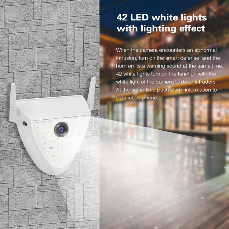 DP16 2.0 Megapixel 42 LEDs Garden Light Smart Camera, Support Motion Detection / Night Vision / Voice Intercom / TF Card, US Plug