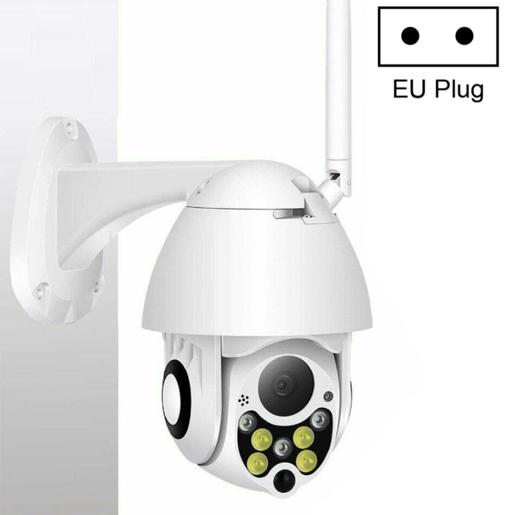 Wireless Surveillance Camera HD PTZ Home Security Outdoor IP66 Waterproof Network Dome Camera, Support Night Vision & Motion Detection & TF Card, EU Plug