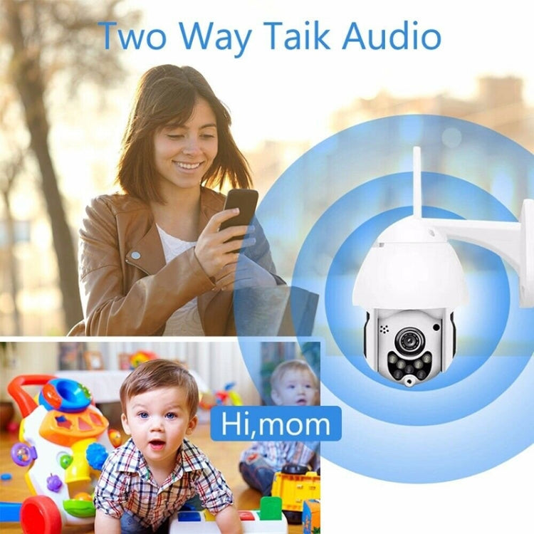 Wireless Surveillance Camera HD PTZ Home Security Outdoor IP66 Waterproof Network Dome Camera, Support Night Vision & Motion Detection & TF Card, AU Plug