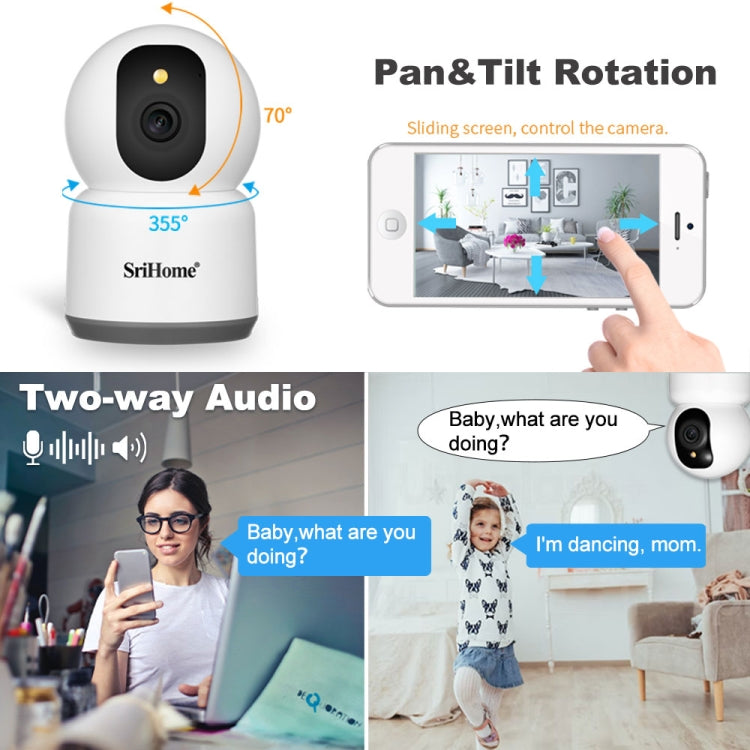 SirHome SH038 5MP QHD 5G WiFi IP Camera, Support Night Color & Motion Detection & Two Way Talk & Human Detection & TF Card, AU Plug