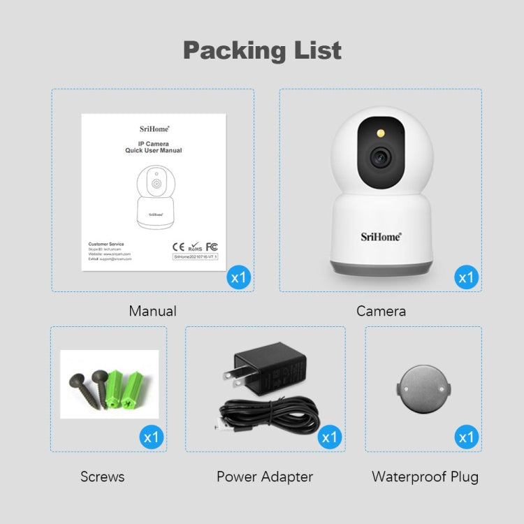 SirHome SH038 5MP QHD 5G WiFi IP Camera, Support Night Color & Motion Detection & Two Way Talk & Human Detection & TF Card, EU Plug