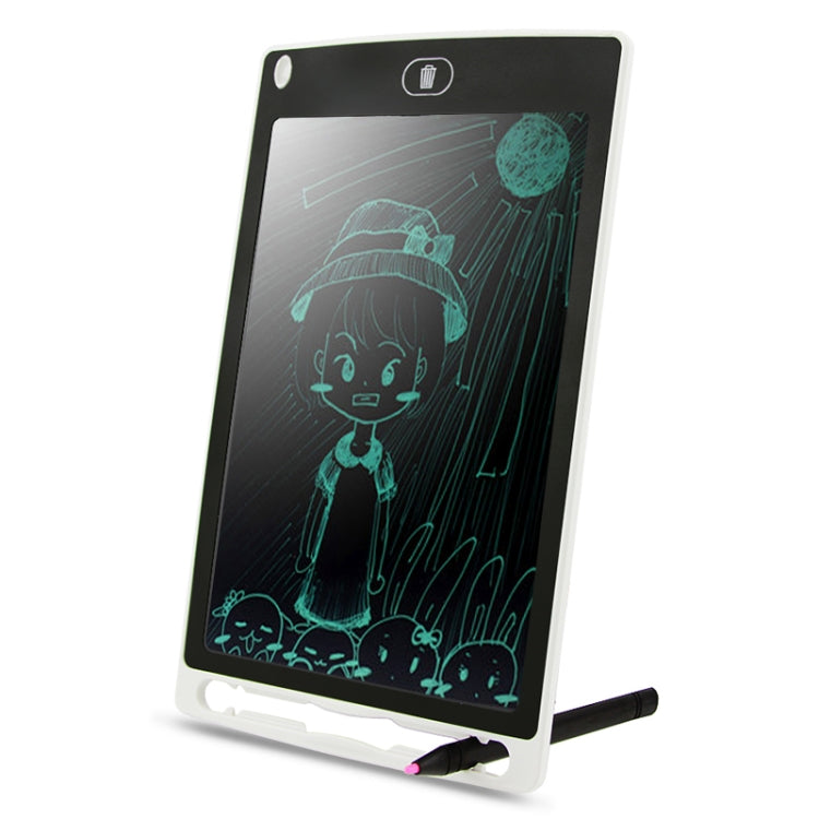 Portable 8.5 inch LCD Writing Tablet Drawing Graffiti Electronic Handwriting Pad Message Graphics Board Draft Paper with Writing Pen(White)