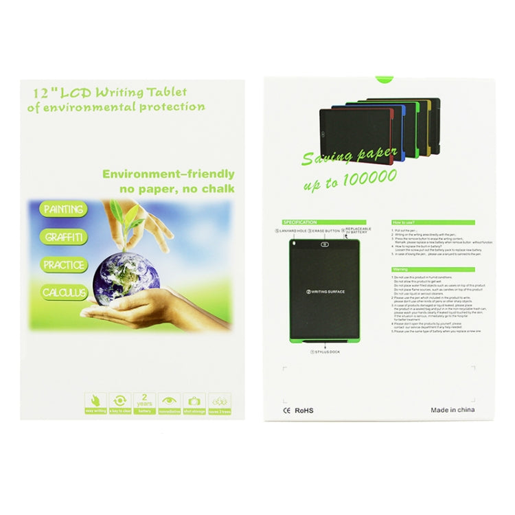 Portable 12 inch LCD Writing Tablet Drawing Graffiti Electronic Handwriting Pad Message Graphics Board Draft Paper with Writing Pen(Blue)