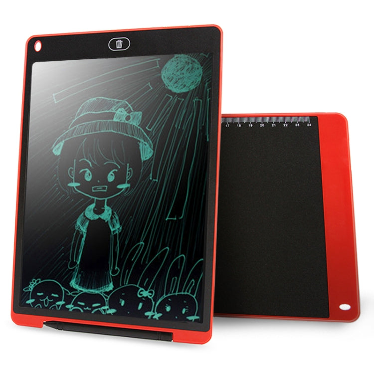 Portable 12 inch LCD Writing Tablet Drawing Graffiti Electronic Handwriting Pad Message Graphics Board Draft Paper with Writing Pen(Red)