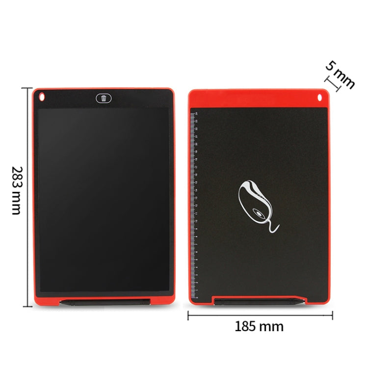 Portable 12 inch LCD Writing Tablet Drawing Graffiti Electronic Handwriting Pad Message Graphics Board Draft Paper with Writing Pen(Red)