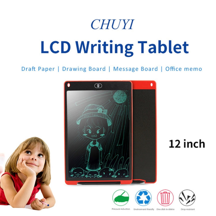 Portable 12 inch LCD Writing Tablet Drawing Graffiti Electronic Handwriting Pad Message Graphics Board Draft Paper with Writing Pen(Red)