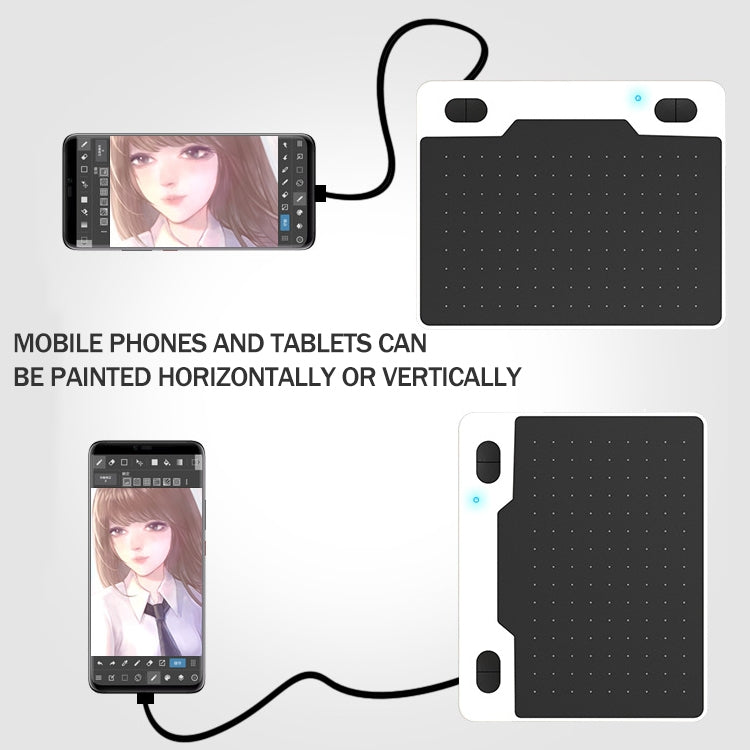 10Moons T503 Drawing Tablet Can Be Connected to mobile Phone Tablet with 8192 Passive Pen(Pink)