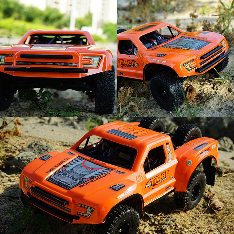 FY-08 Brushless Version 2.4G Remote Control Off-road Vehicle 1:12 Four-wheel Drive Short Truck High-speed Remote Control Car, EU Plug (Orange)