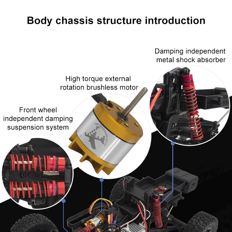 FY-08 Brushless Version 2.4G Remote Control Off-road Vehicle 1:12 Four-wheel Drive Short Truck High-speed Remote Control Car, EU Plug (Orange)