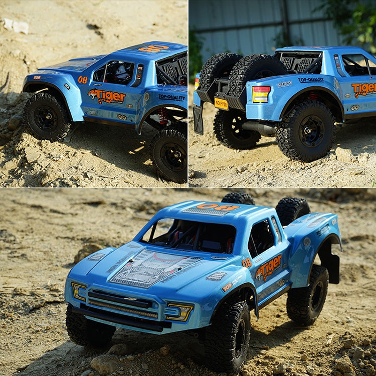 FY-08 Brushless Version 2.4G Remote Control Off-road Vehicle 1:12 Four-wheel Drive Short Truck High-speed Remote Control Car, EU Plug (Blue)