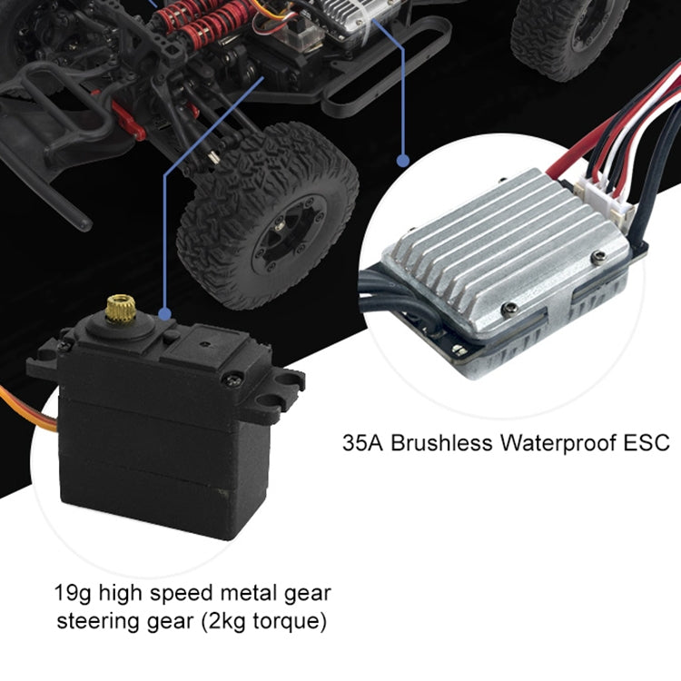 FY-08 Brushless Version 2.4G Remote Control Off-road Vehicle 1:12 Four-wheel Drive Short Truck High-speed Remote Control Car, EU Plug (Blue)