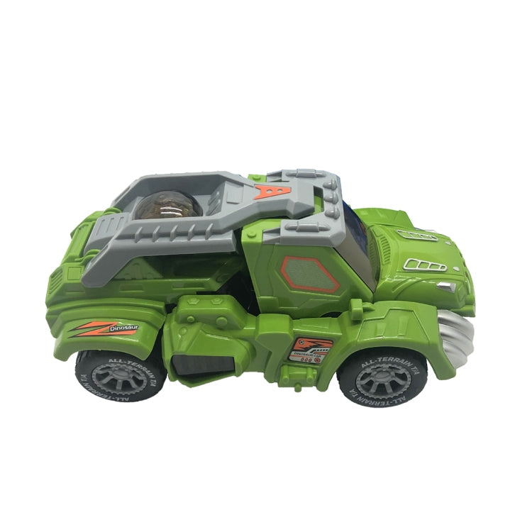 HG-882 Electric Dinosaur Deformation Car Toy Universal Light Music Toy (Green)