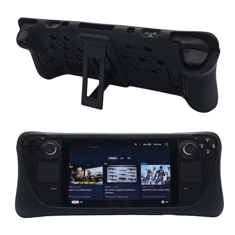For Steam Deck Game Console Silicone Protective Case Set with Holder
