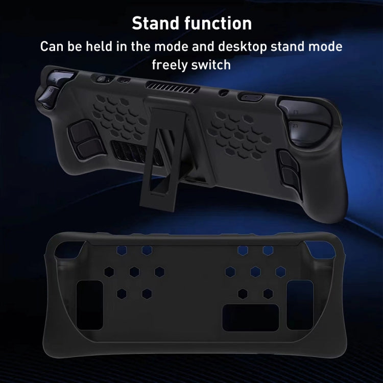 For Steam Deck Game Console Silicone Protective Case Set with Holder