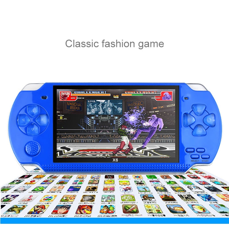 X6 4.3 inch Screen Retro Portable Game Console with 3MP Camera, Built-in 10000 Games, Supports E-book / Recording / Music Playing / Video Playing(Blue)