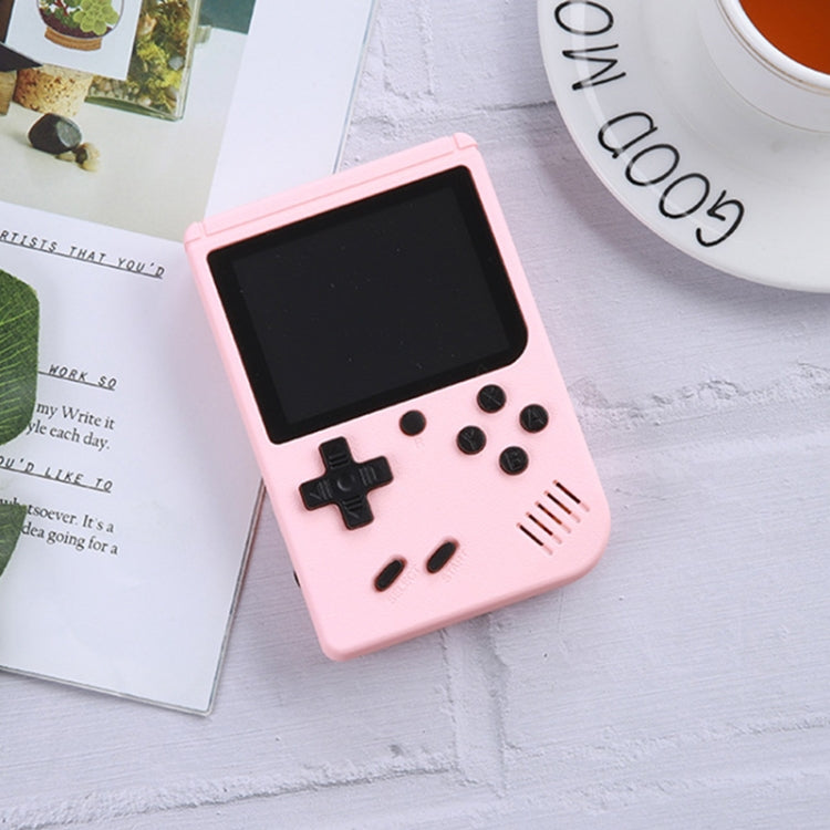 MK500 Macaron Mini Retro Classic Handheld Game Console for Kids Built-in 500 Games, Support AV Output(Pink)