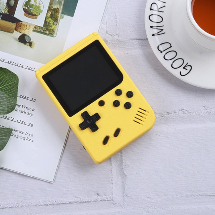 MK500 Macaron Mini Retro Classic Handheld Game Console for Kids Built-in 500 Games, Support AV Output(Yellow)