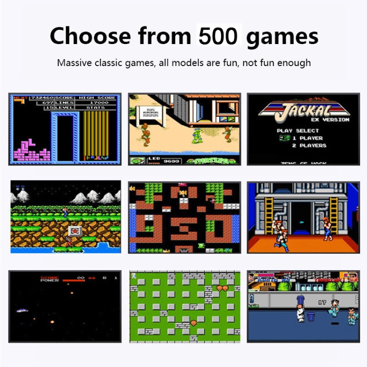 MK500 Macaron Mini Retro Classic Handheld Game Console for Kids Built-in 500 Games, Support AV Output(Yellow)