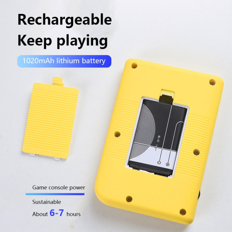 MK500 Macaron Mini Retro Classic Handheld Game Console for Kids Built-in 500 Games, Support AV Output(Yellow)