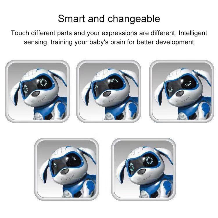 USB Charging Smart Touch Sensing Machine Dog Children Electric Toys, Supports Walking & Gnawing Bones & Lights & Music(Blue)