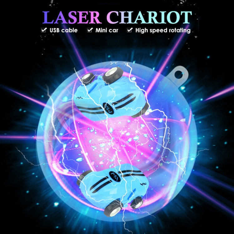 S618 360 Degree Rotary Mini High Speed Laser Pocket Car Racing Model Vehicle Toy(Blue)