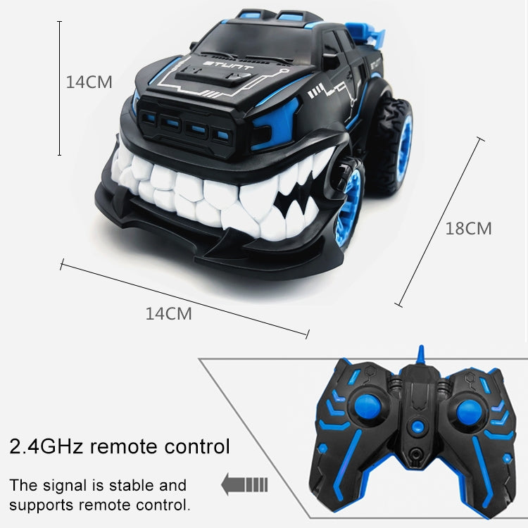 HD885J Devil Tooth Shape 360 Degree Upright Rotation Stunt Remote Control Car Electric Vehicle Toy (Blue)