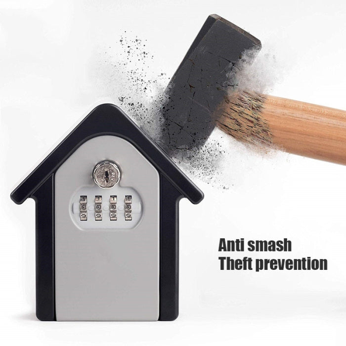 Hut Shape Password Lock Storage Box Security Box Wall Cabinet Safety Box, with 1 Key(Orange)