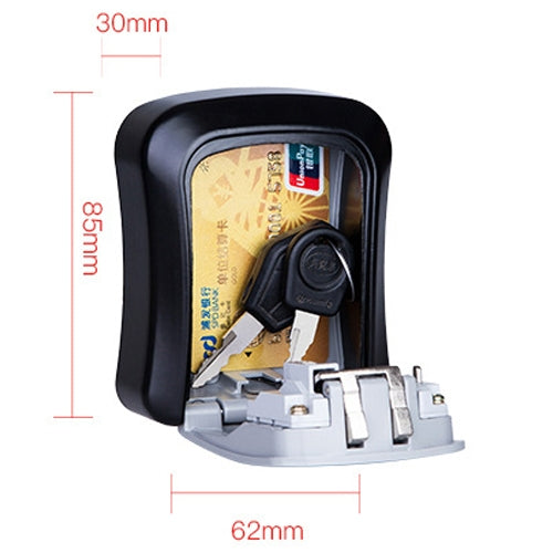 Password Lock Metal Storage Box Door Security Box Wall Cabinet Key Safety Box(Black)