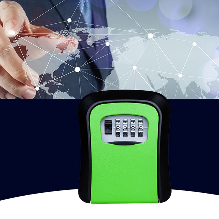 Password Lock Metal Storage Box Door Security Box Wall Cabinet Key Safety Box(Orange)