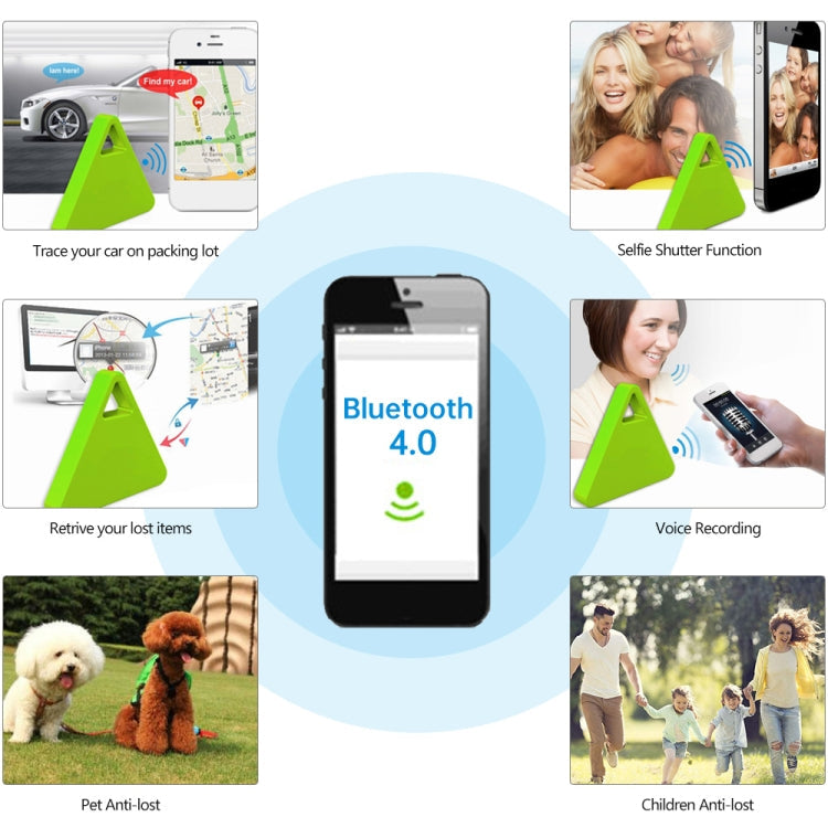 HCX003 Triangle Two-way Smart Bluetooth Anti-lost Keychain Finder (Pink)