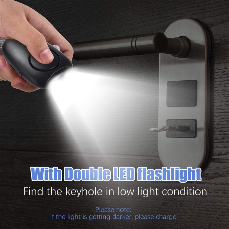 BJY-08 130dB Dual Bright LEDs Personal Alarm Women Self-Defense Alarm (Black)