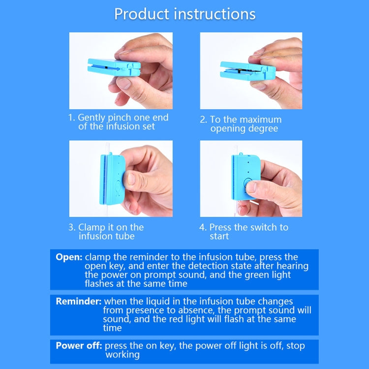 5 PCS BJYSY-001 Infusion Reminder Alarm Sensor Monitor Hospital Security(Blue)