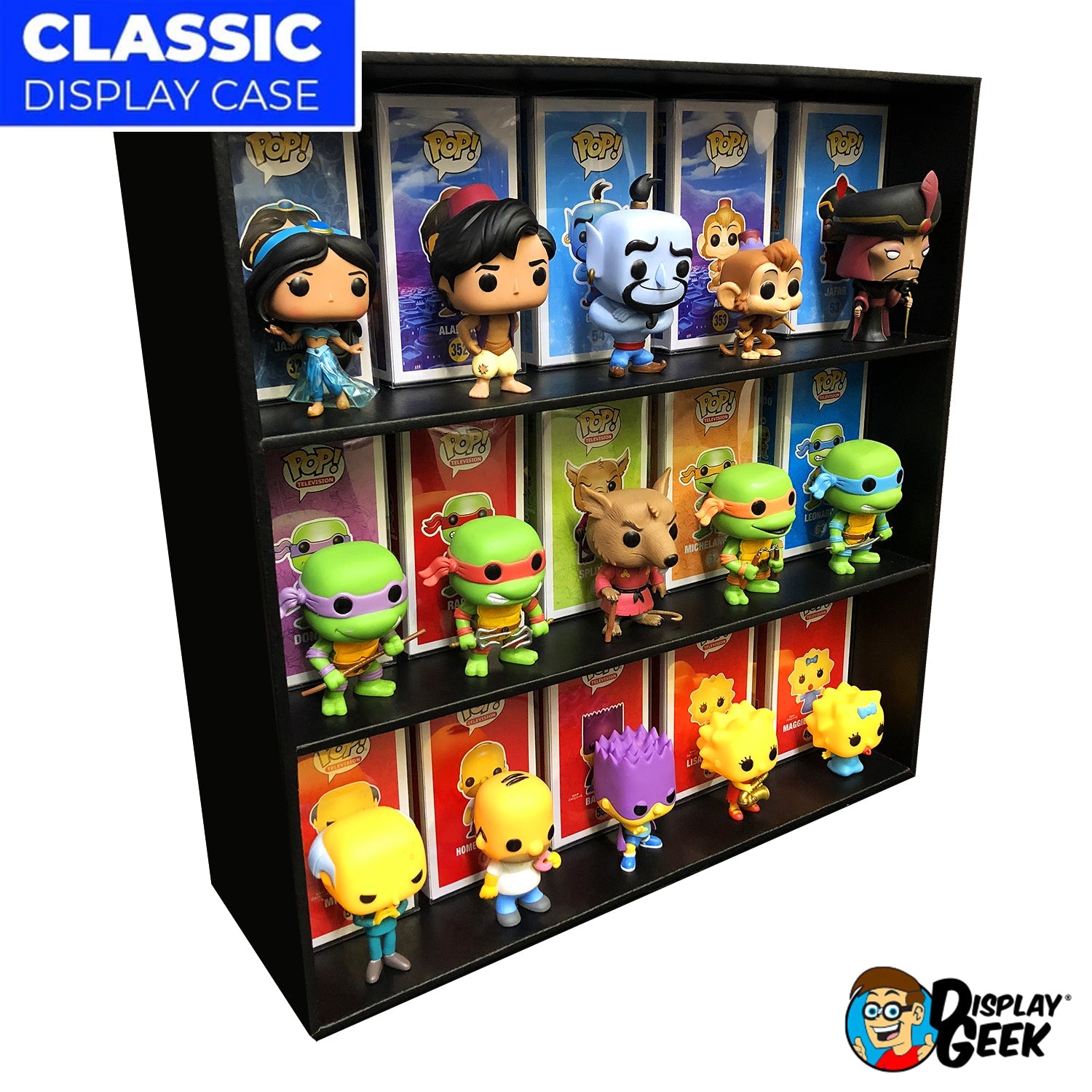 CLASSIC BLACK - Display Case for Funko Pops, Wall Mountable & Stackable Toy Shelf (Cardboard)