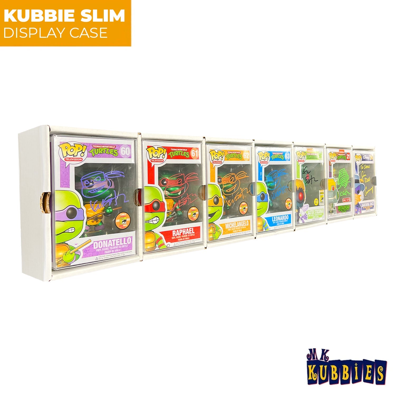 KUBBIE SLIM WHITE (1x7) - In Box Display Case for Funko Pops, Wall Mountable & Stackable Pop Shelf (Cardboard)