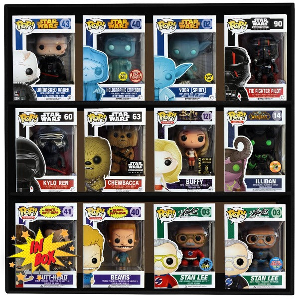 CLASSIC BLACK - Display Case for Funko Pops, Wall Mountable & Stackable Toy Shelf (Cardboard)