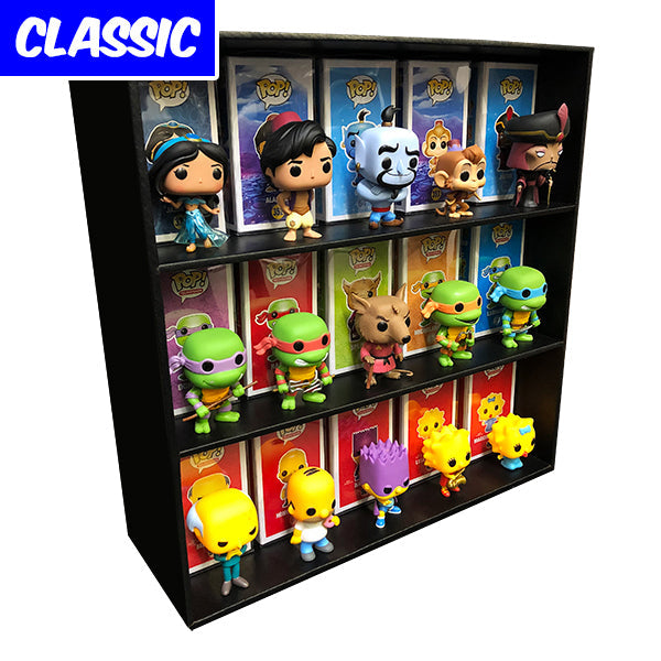 CLASSIC BLACK - Display Case for Funko Pops, Wall Mountable & Stackable Toy Shelf (Cardboard)